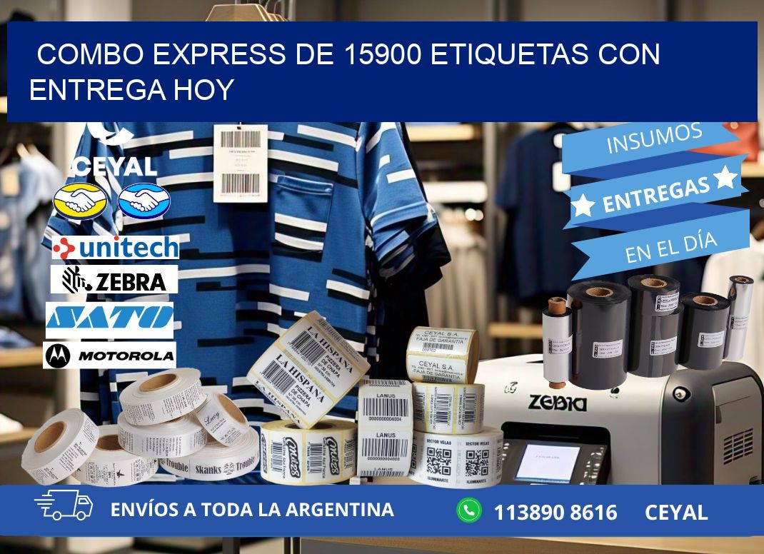 Combo express de 15900 etiquetas con entrega hoy