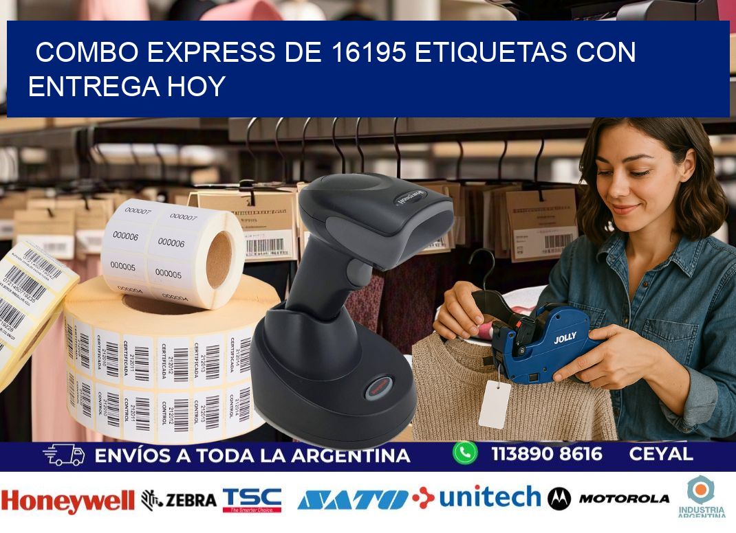Combo express de 16195 etiquetas con entrega hoy