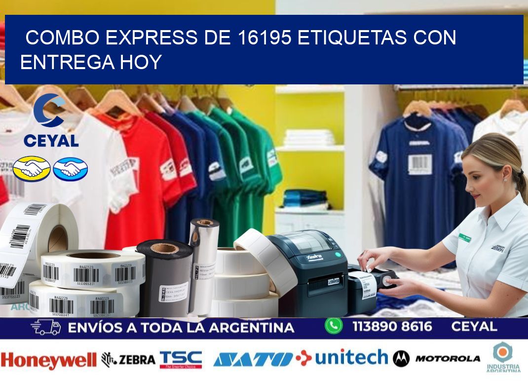 Combo express de 16195 etiquetas con entrega hoy