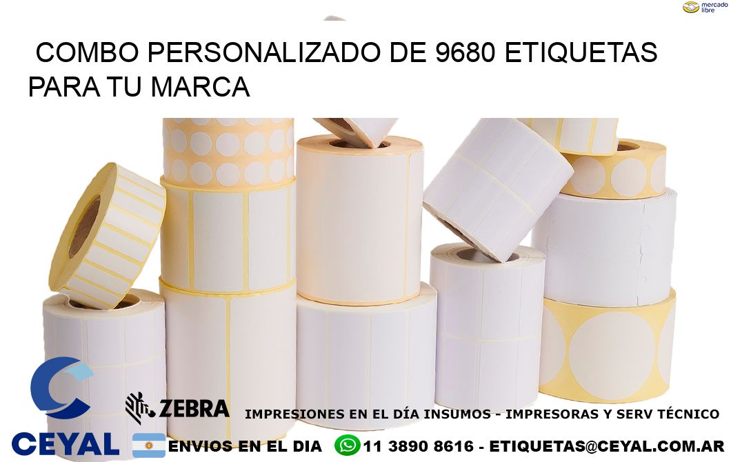 Combo personalizado de 9680 etiquetas para tu marca