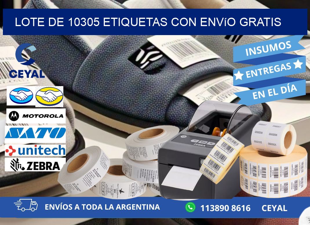 Lote de 10305 etiquetas con envío gratis