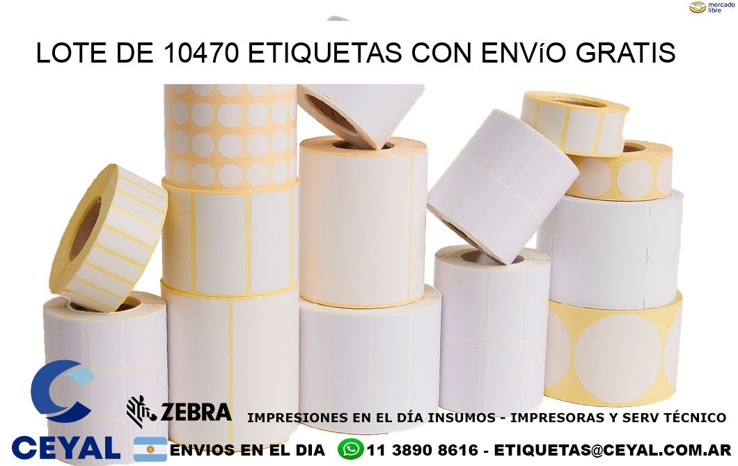 Lote de 10470 etiquetas con envío gratis