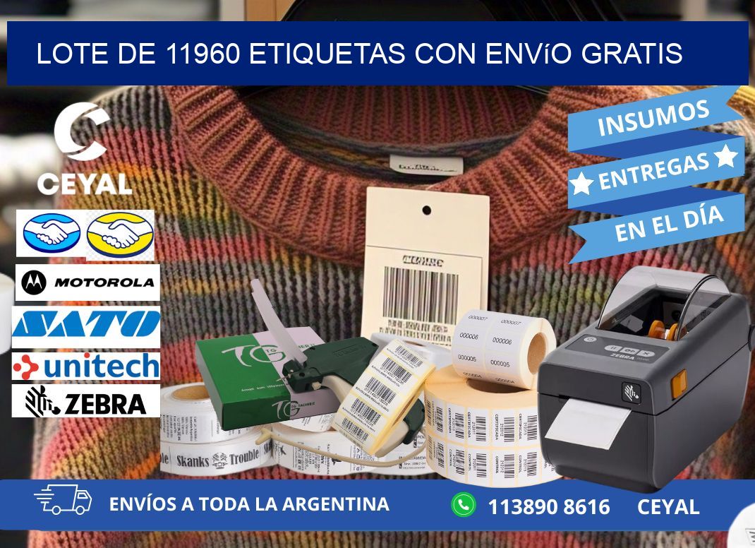 Lote de 11960 etiquetas con envío gratis