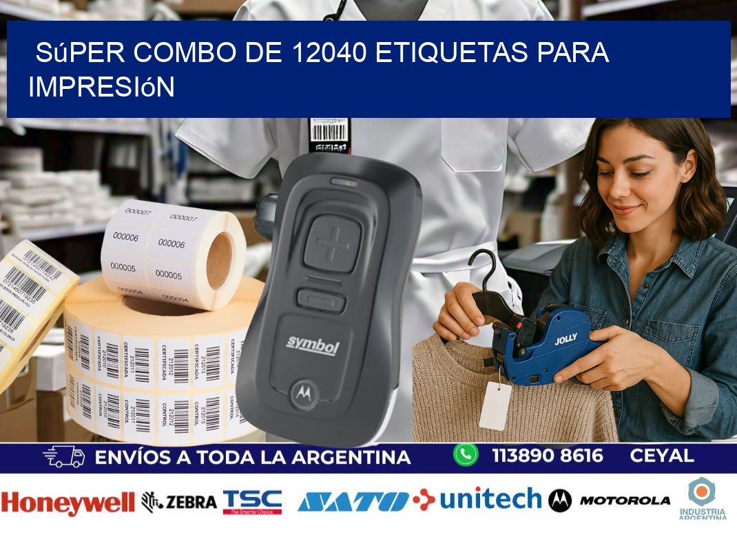 Súper combo de 12040 etiquetas para impresión