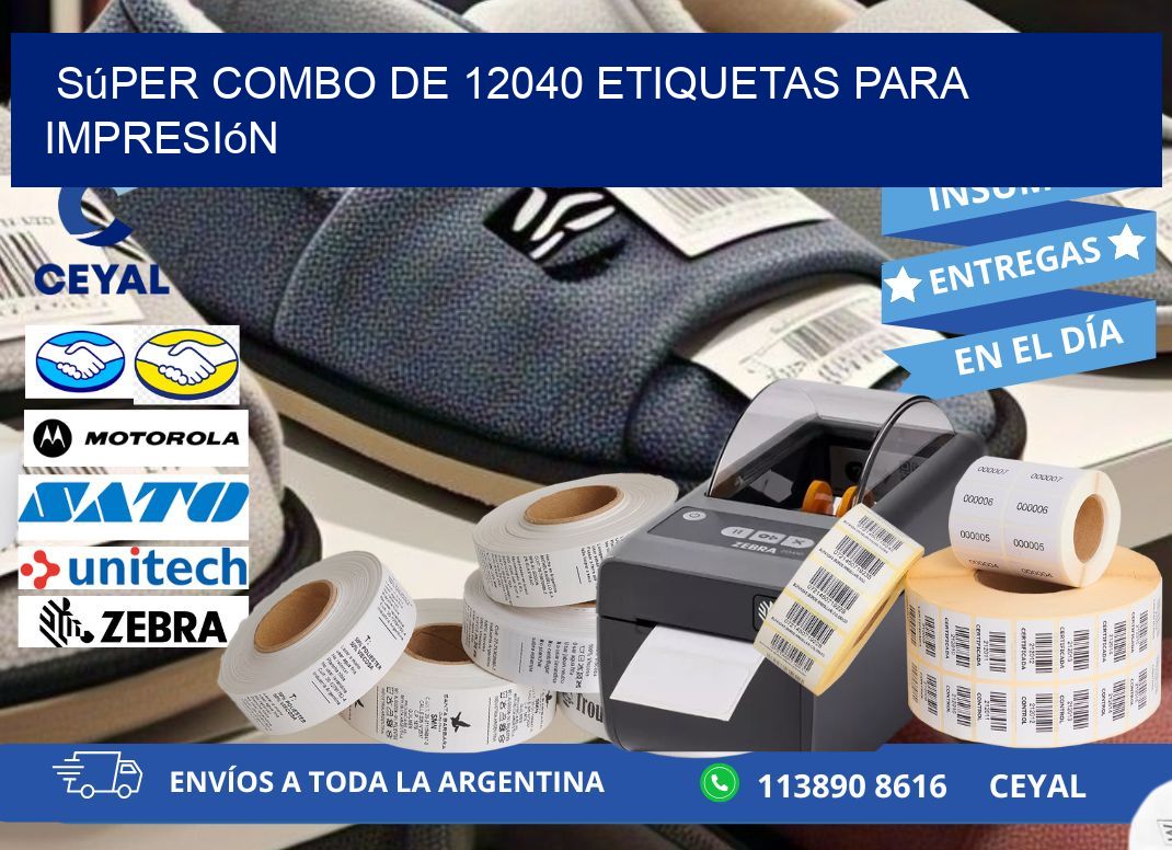 Súper combo de 12040 etiquetas para impresión
