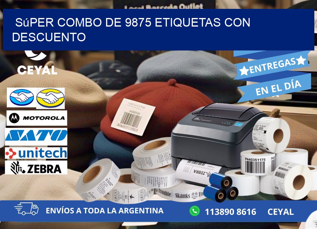 Súper combo de 9875 etiquetas con descuento