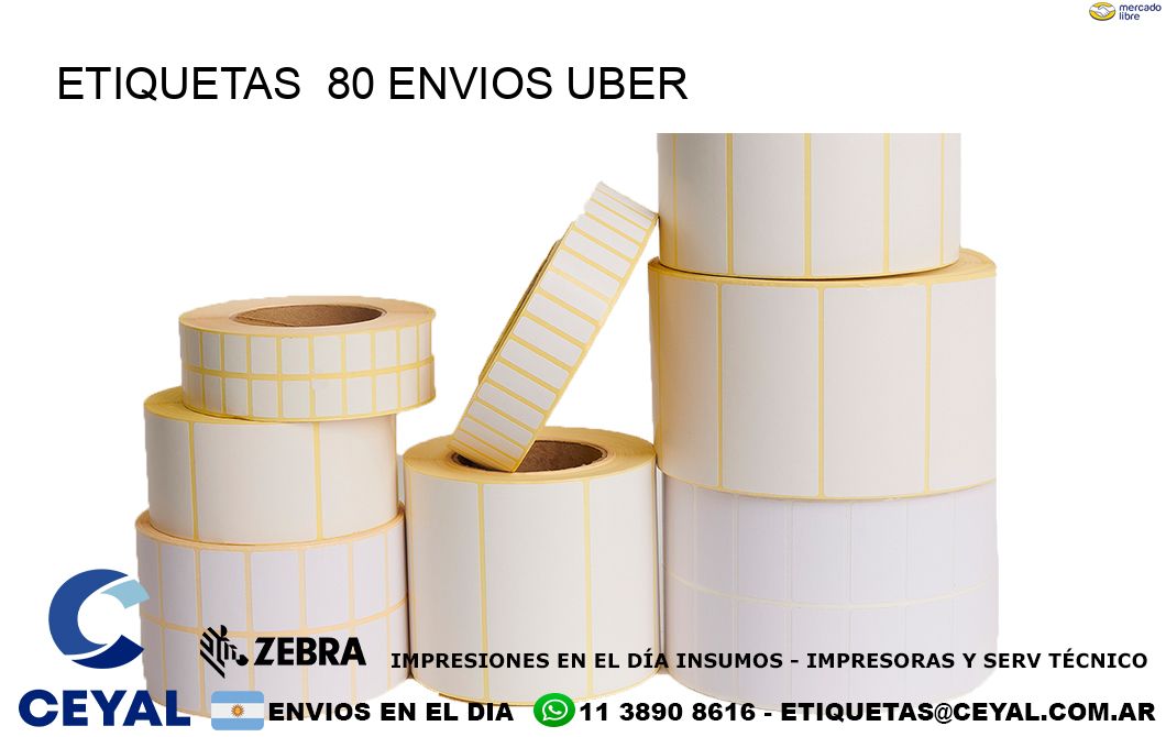 etiquetas  80 ENVIOS UBER