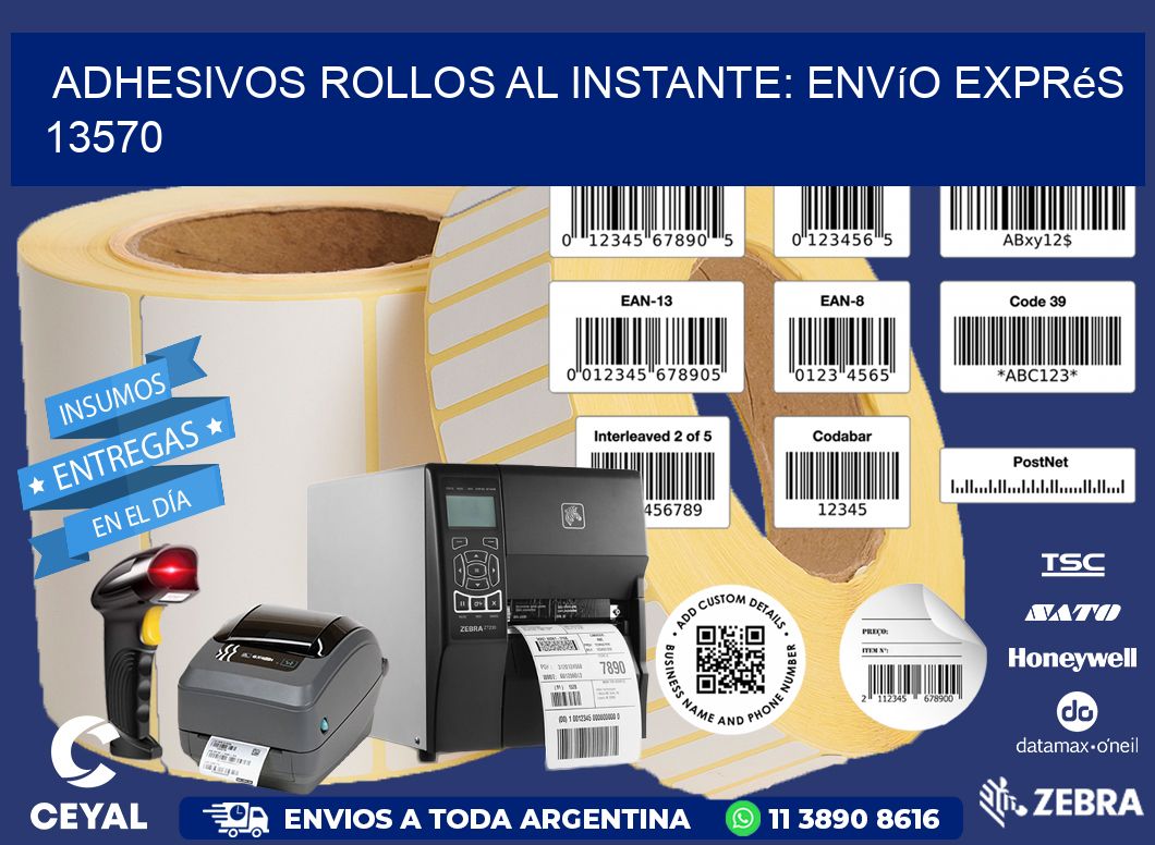 Adhesivos rollos al Instante: Envío Exprés 13570