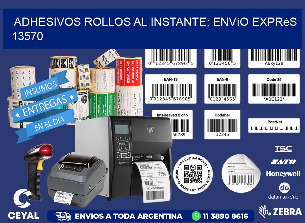 Adhesivos rollos al Instante: Envío Exprés 13570