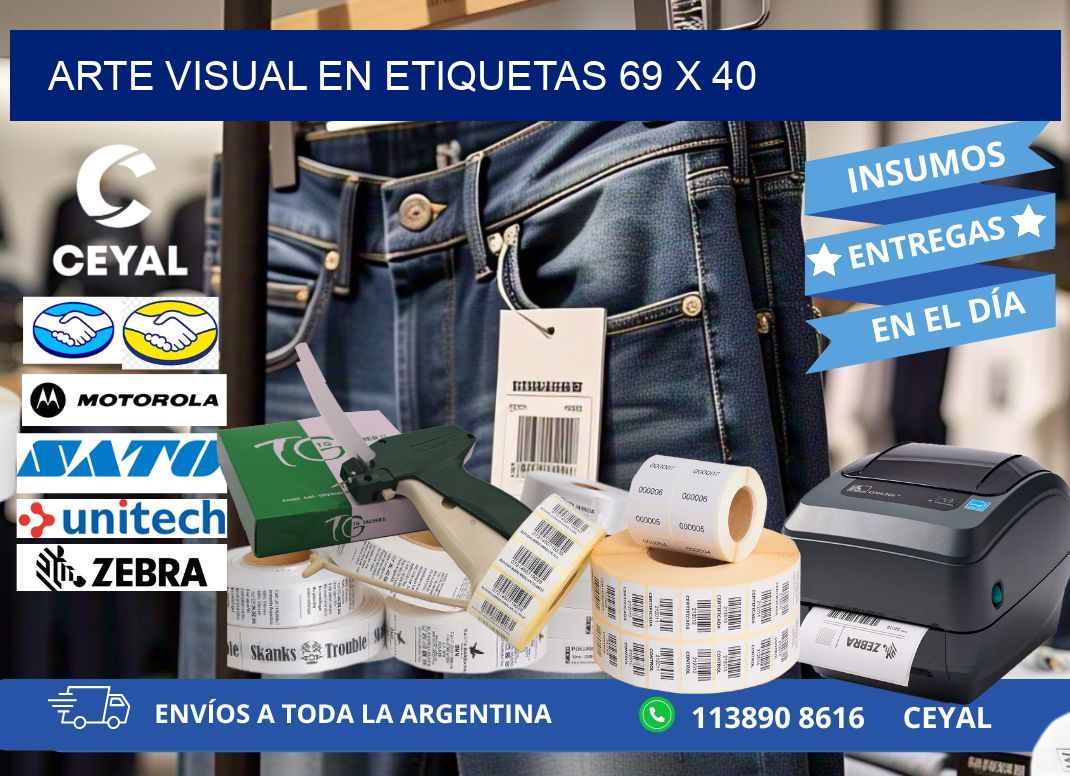 Arte visual en etiquetas 69 x 40