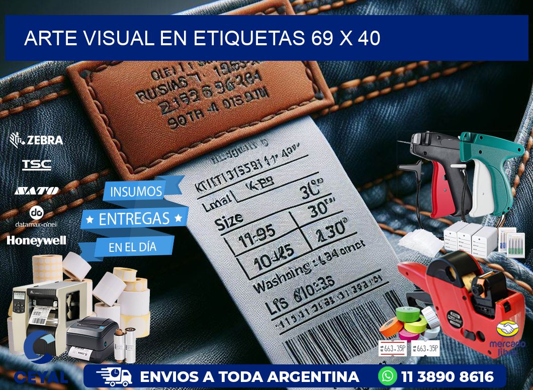 Arte visual en etiquetas 69 x 40