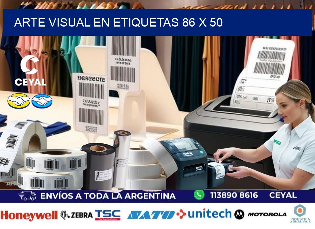 Arte visual en etiquetas 86 x 50
