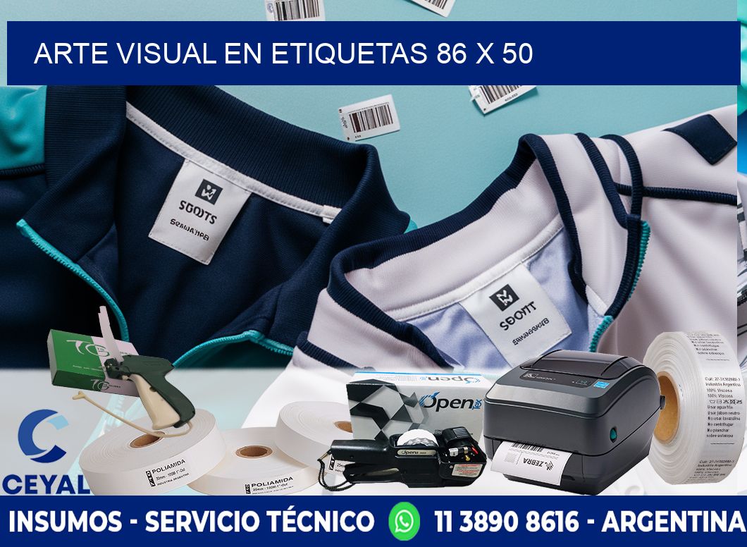Arte visual en etiquetas 86 x 50