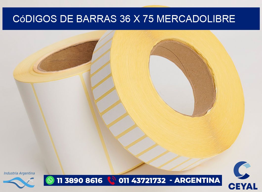 Códigos de Barras 36 x 75 MERCADOLIBRE