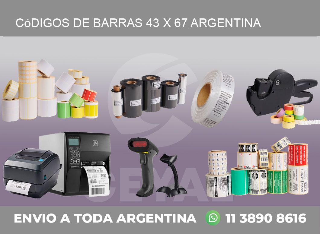 Códigos de Barras 43 x 67 argentina