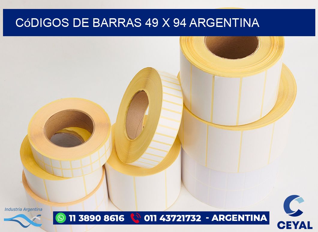 Códigos de Barras 49 x 94 argentina