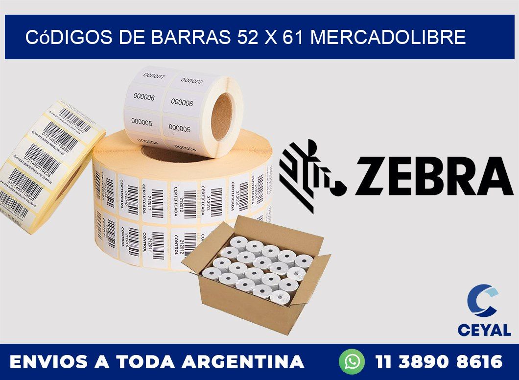 Códigos de Barras 52 x 61 MERCADOLIBRE