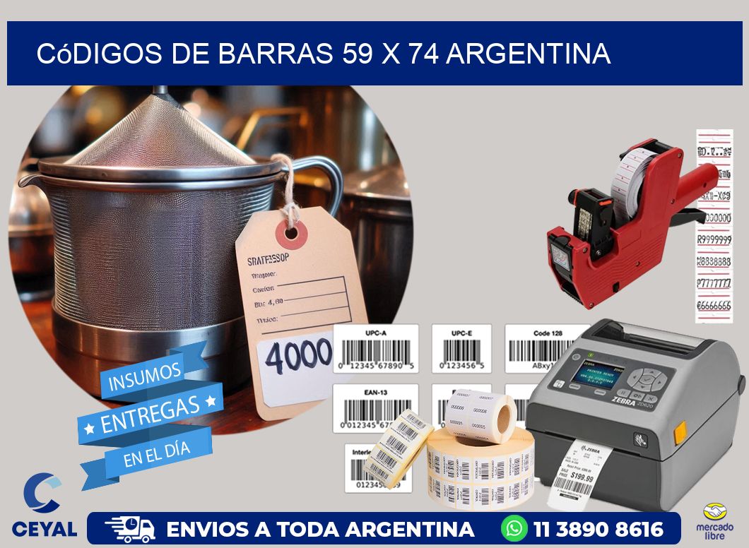 Códigos de Barras 59 x 74 argentina