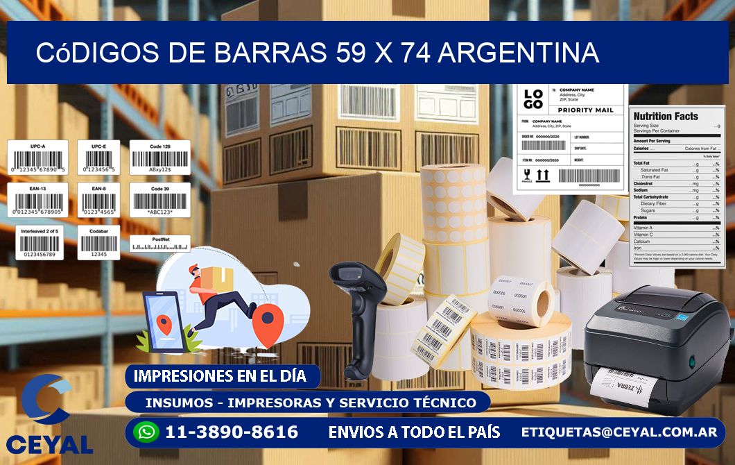 Códigos de Barras 59 x 74 argentina