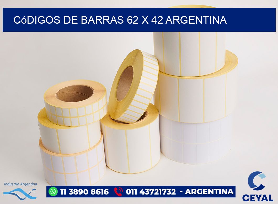 Códigos de Barras 62 x 42 argentina