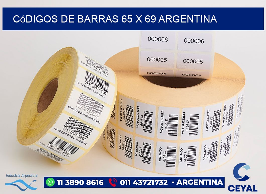 Códigos de Barras 65 x 69 argentina