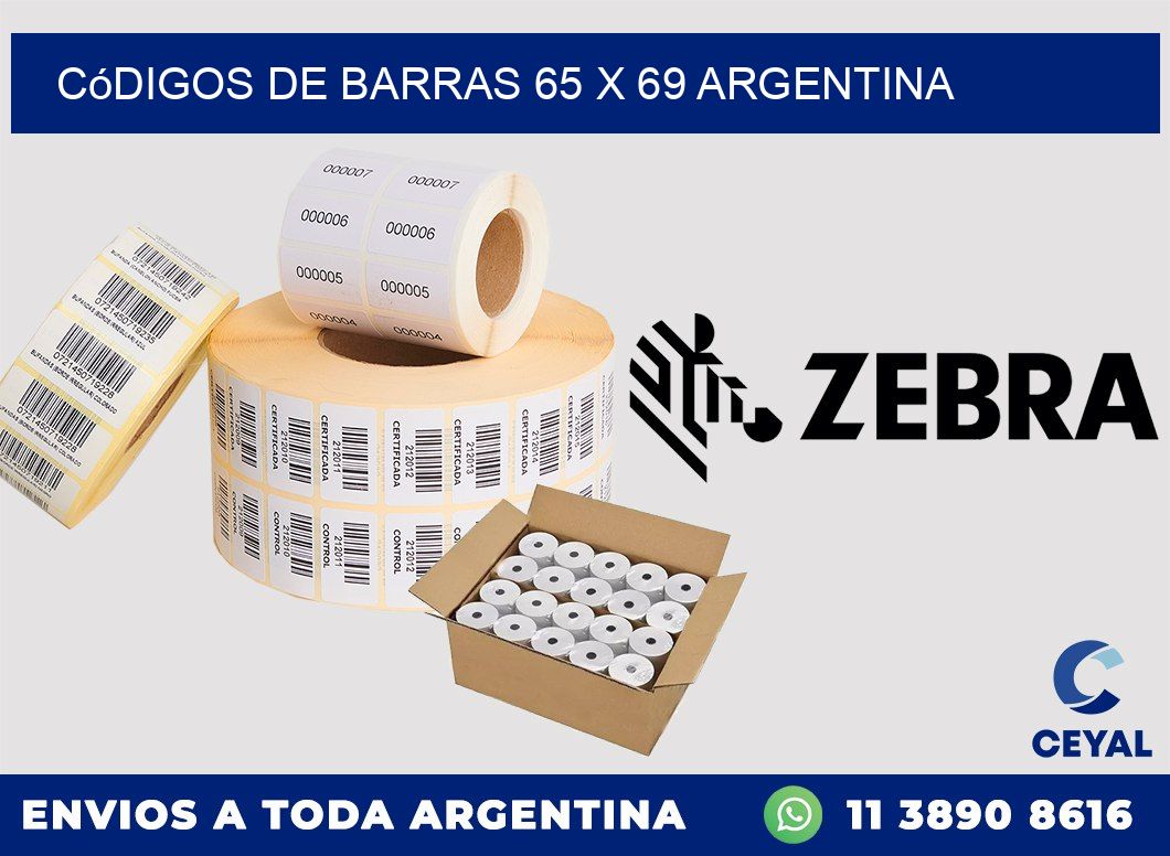 Códigos de Barras 65 x 69 argentina