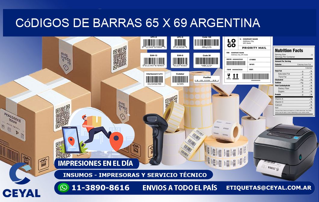 Códigos de Barras 65 x 69 argentina