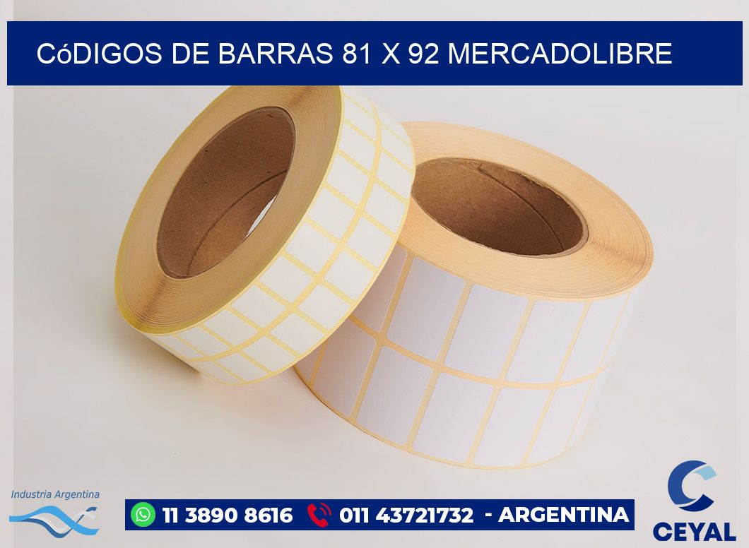 Códigos de Barras 81 x 92 MERCADOLIBRE