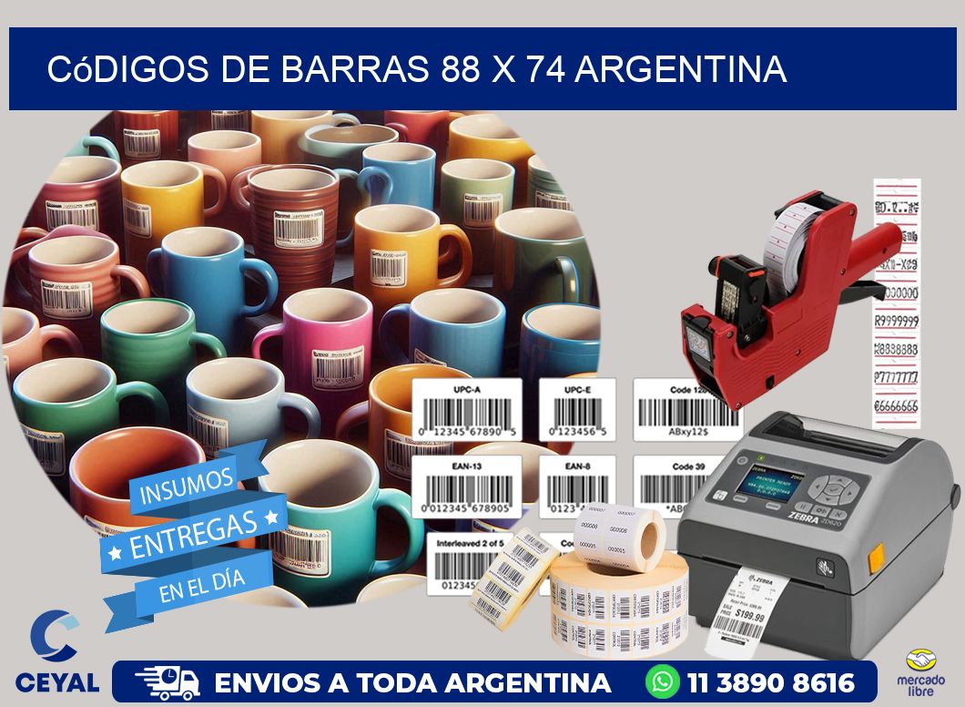 Códigos de Barras 88 x 74 argentina