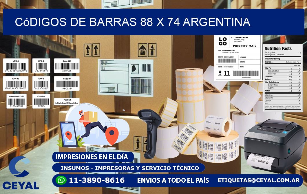 Códigos de Barras 88 x 74 argentina
