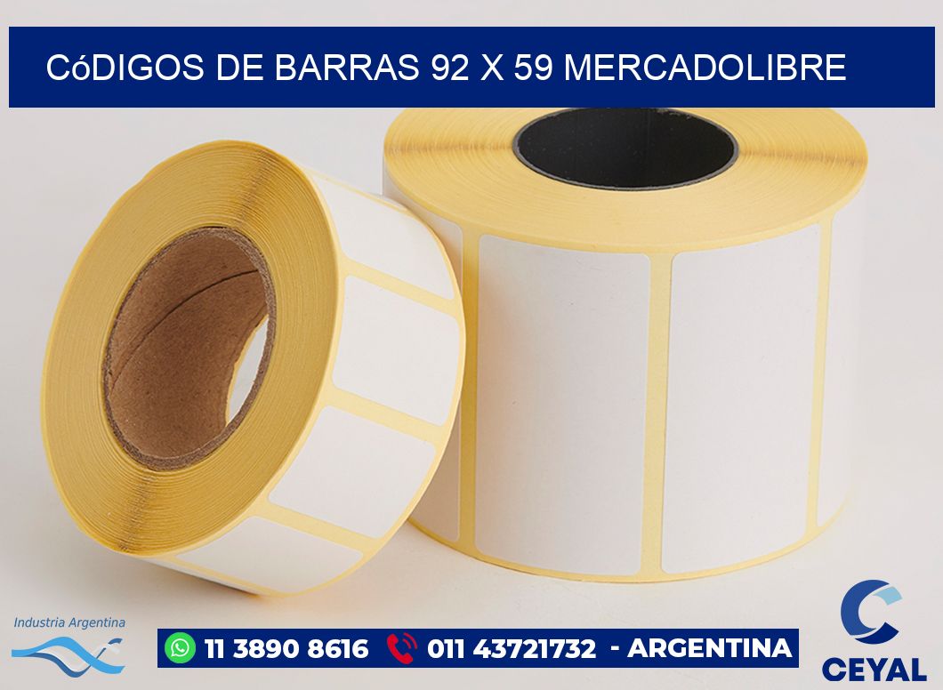 Códigos de Barras 92 x 59 MERCADOLIBRE