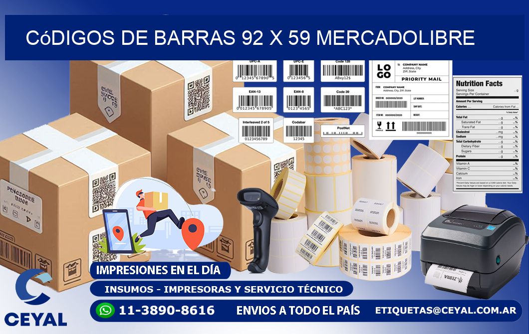 Códigos de Barras 92 x 59 MERCADOLIBRE