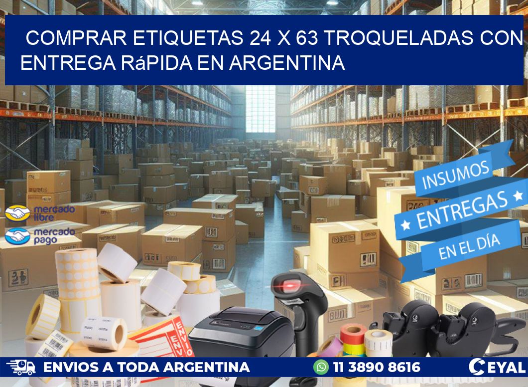 Comprar etiquetas 24 x 63 troqueladas con entrega rápida en Argentina