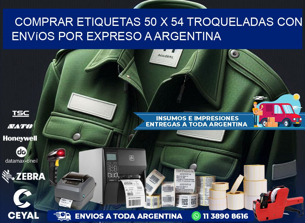 Comprar etiquetas 50 x 54 troqueladas con envíos por expreso a Argentina