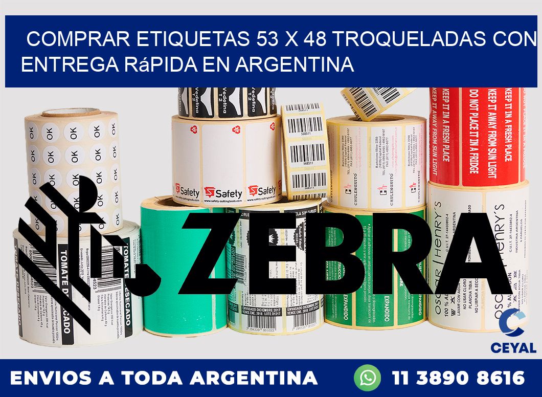 Comprar etiquetas 53 x 48 troqueladas con entrega rápida en Argentina