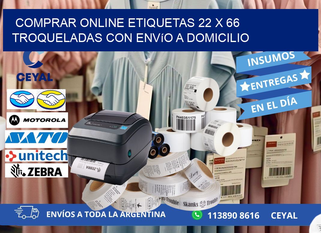 Comprar online etiquetas 22 x 66 troqueladas con envío a domicilio