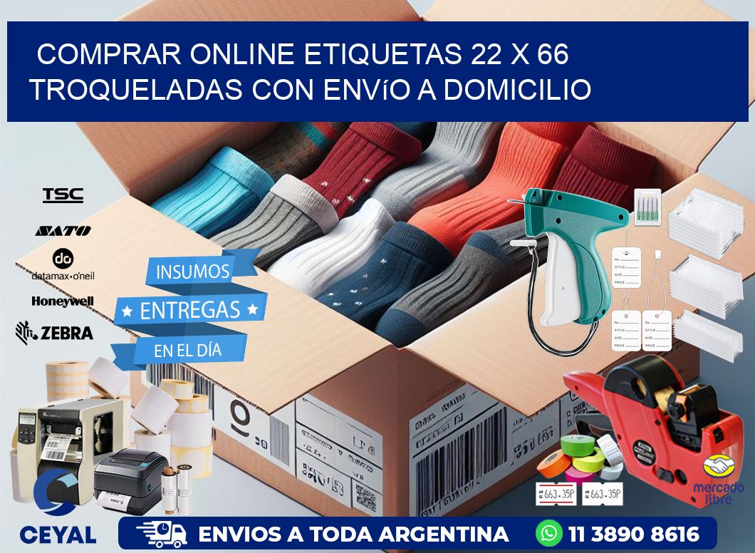 Comprar online etiquetas 22 x 66 troqueladas con envío a domicilio