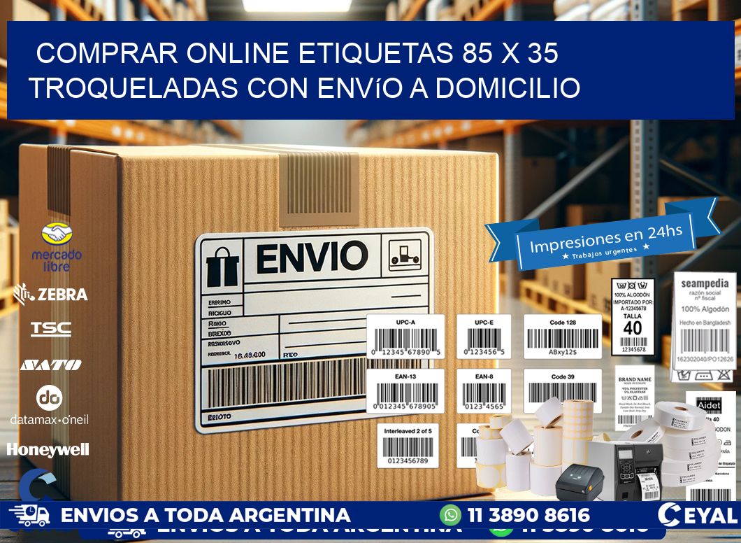 Comprar online etiquetas 85 x 35 troqueladas con envío a domicilio