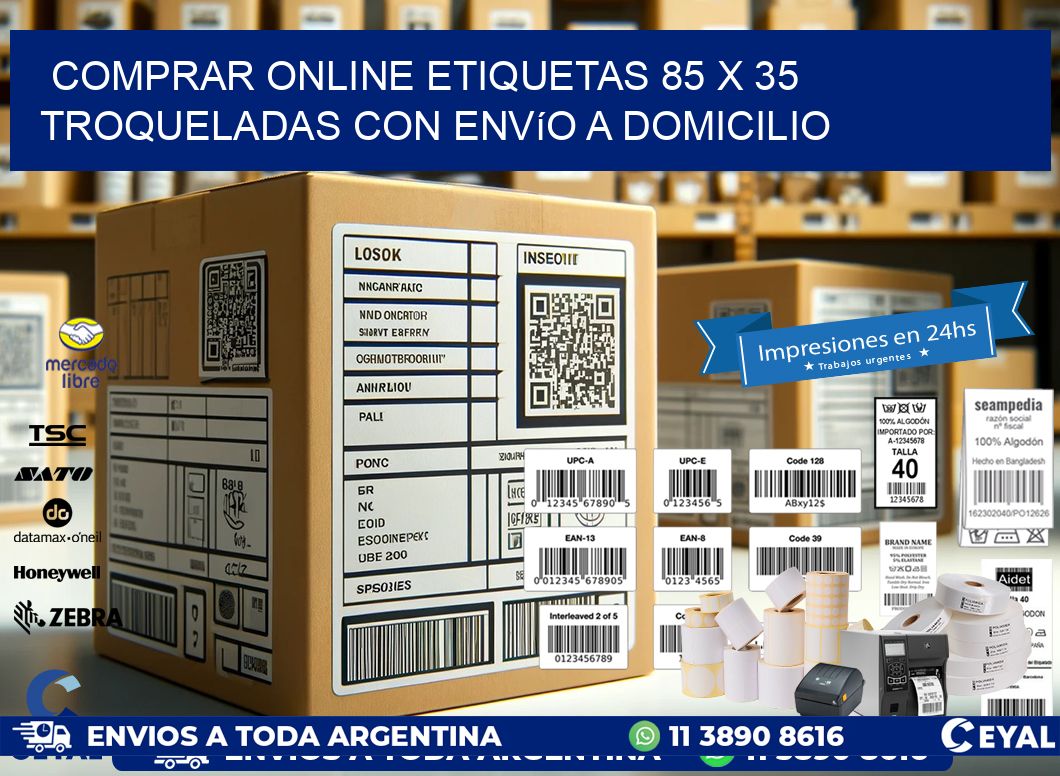 Comprar online etiquetas 85 x 35 troqueladas con envío a domicilio