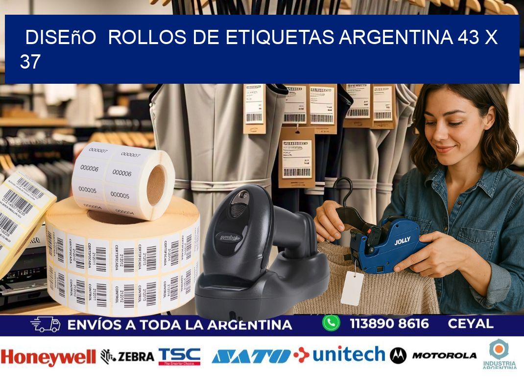 Diseño  ROLLOS DE ETIQUETAS ARGENTINA 43 x 37