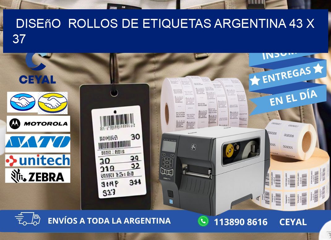Diseño  ROLLOS DE ETIQUETAS ARGENTINA 43 x 37