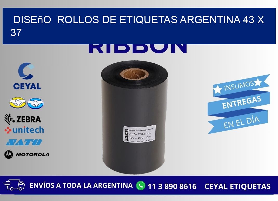Diseño  ROLLOS DE ETIQUETAS ARGENTINA 43 x 37