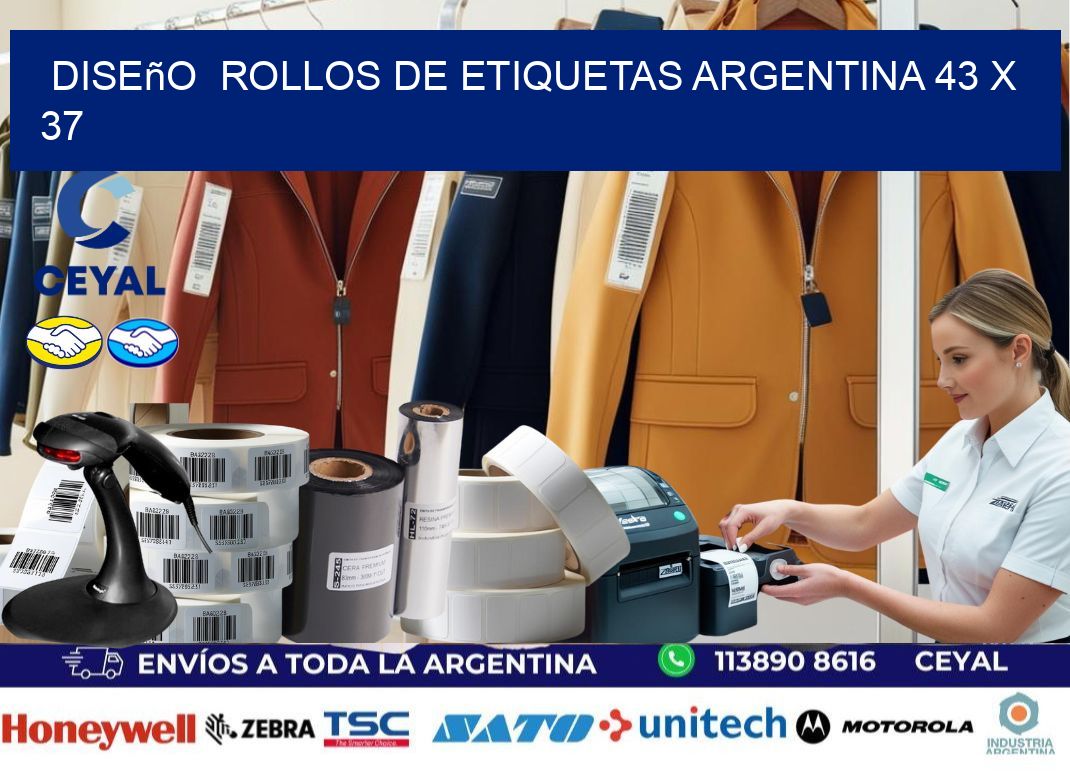 Diseño  ROLLOS DE ETIQUETAS ARGENTINA 43 x 37