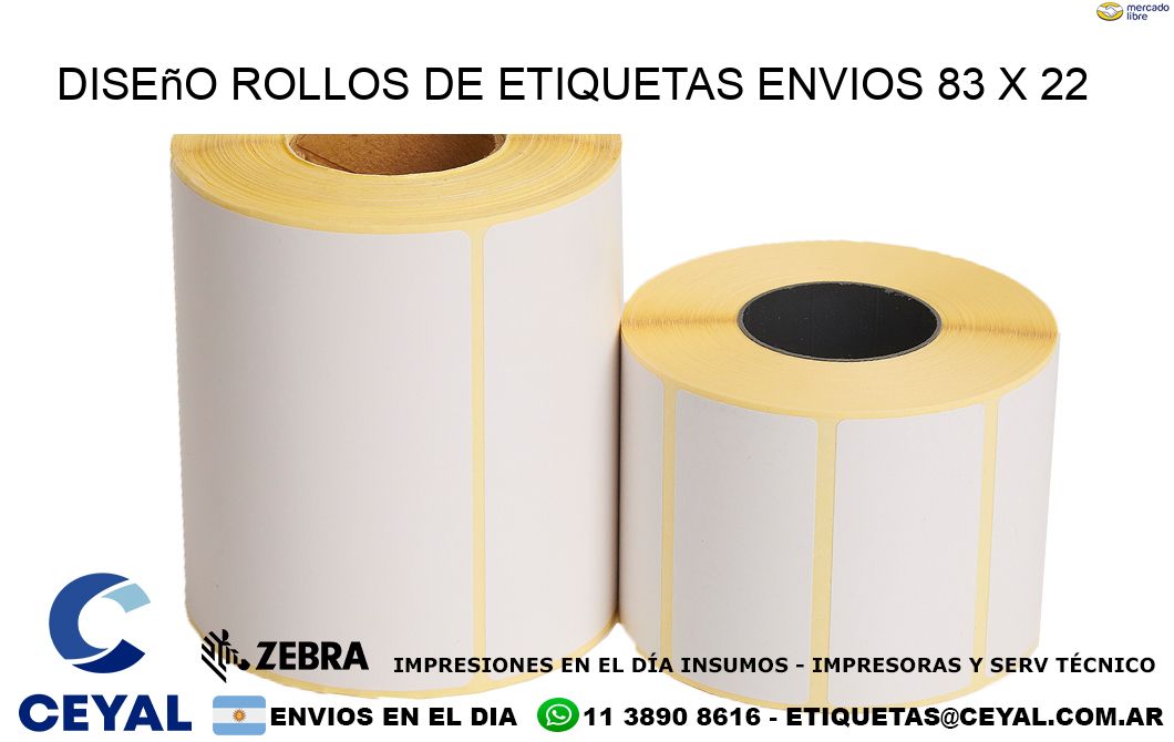 Diseño ROLLOS DE ETIQUETAS ENVIOS 83 x 22