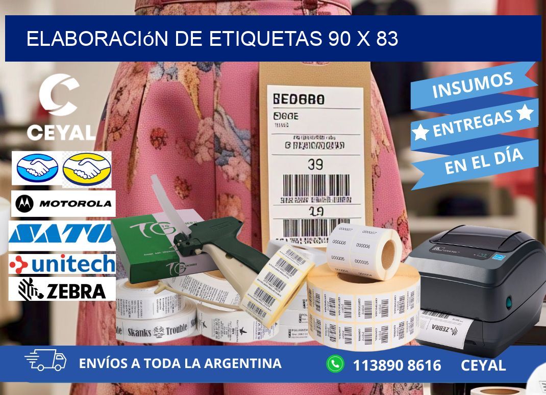 Elaboración de etiquetas 90 x 83