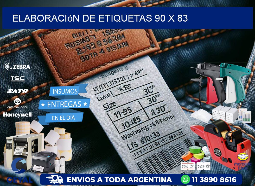 Elaboración de etiquetas 90 x 83