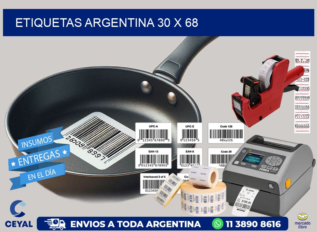 Etiquetas argentina 30 x 68