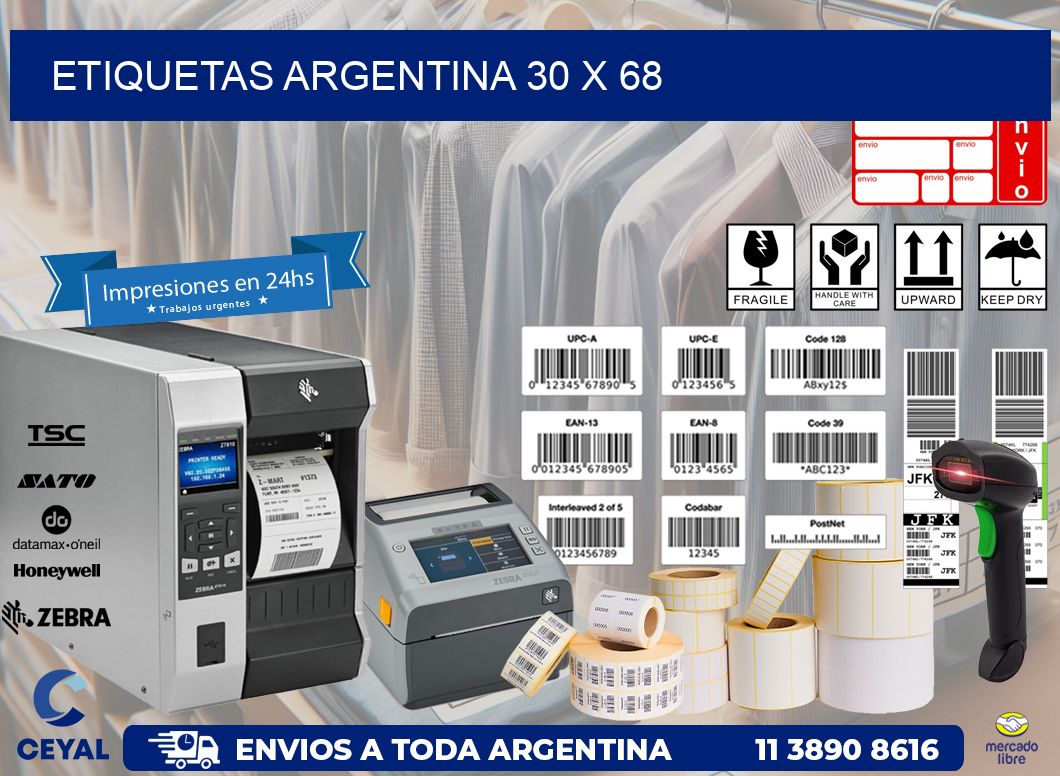 Etiquetas argentina 30 x 68