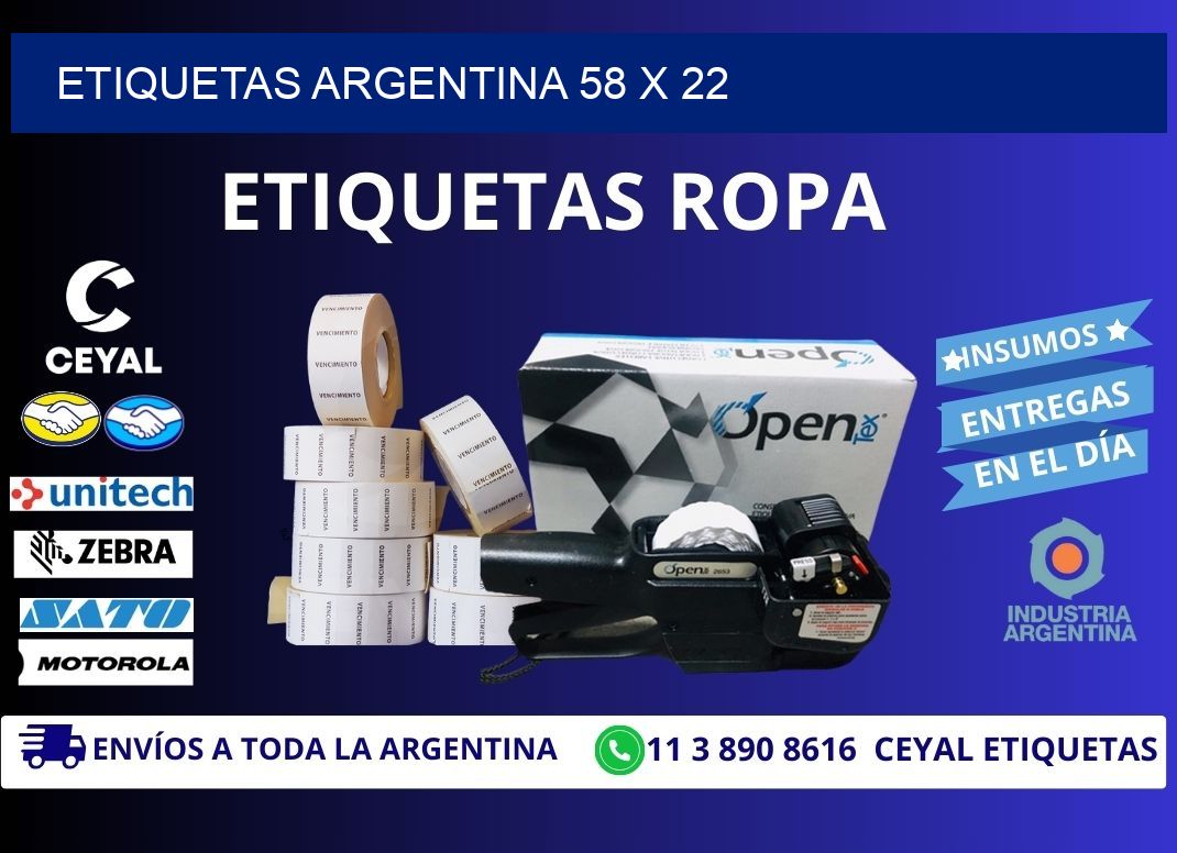 Etiquetas argentina 58 x 22