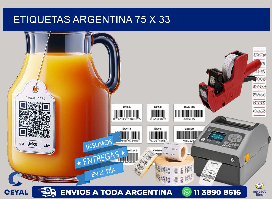 Etiquetas argentina 75 x 33